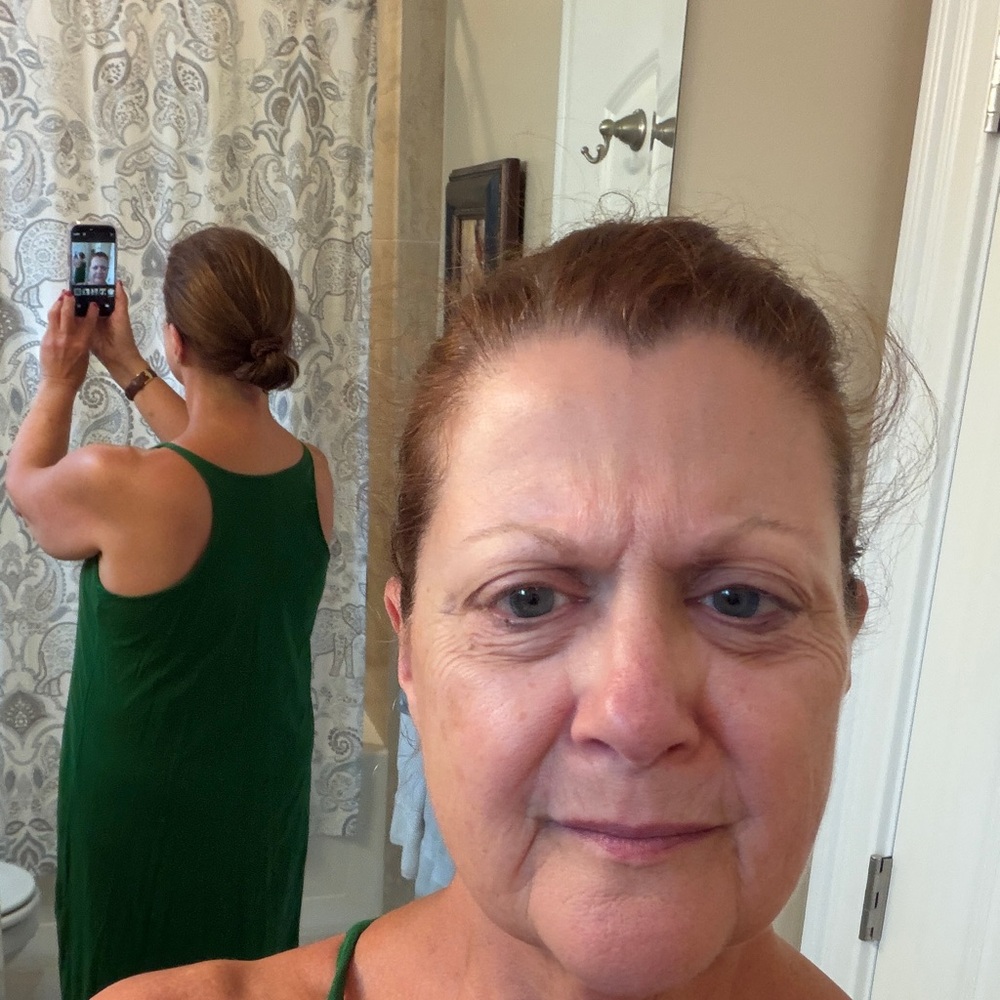 Rundholz White and Green Tunic with matching racer back knit tank dress(bw) - Picture 6 of 12